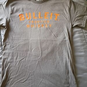 Gildan Tan T-Shirt with Orange Print